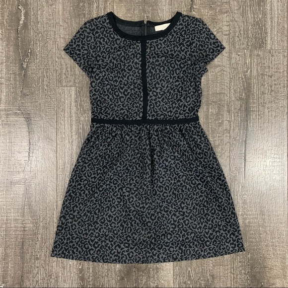 LOFT women’s gray and black leopard mini dress - Picture 1 of 9